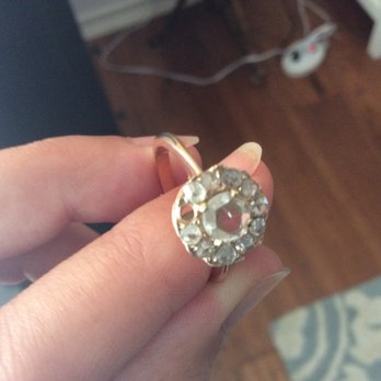 Calla Gold Jewelry - Before--missing stone and weakened prongs! - Jewelry Near Me - Santa Barbara, California