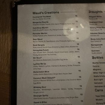 Dear Maud - Drink menu - Cocktail Bars Near Me - Hoboken, New Jersey Dear Maud - Drink menu - Cocktail Bars Near Me - Hoboken, New Jersey