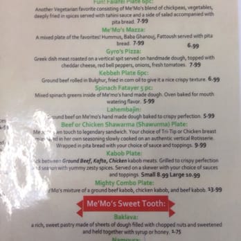 Me'Mo's Middle Eastern Cuisine - Menu 2 - Lebanese Near Me - Modesto, California Me'Mo's Middle Eastern Cuisine - Menu 2 - Lebanese Near Me - Modesto, California