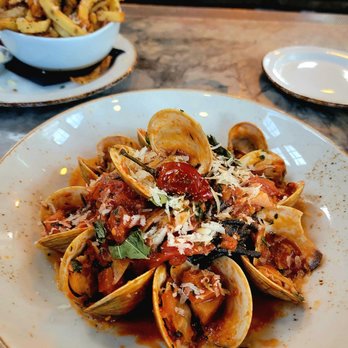 The Ice Plant - Squid Ink Buccatini with Cedar Key Clams - Cocktail Bars Near Me - St. Augustine, Florida