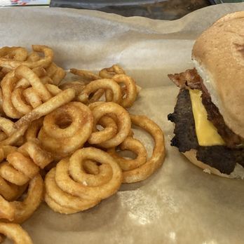 The Stadium Sports Grill - I got the stadium burger with curly q's! - New American Near Me - DeRidder, Louisiana The Stadium Sports Grill - I got the stadium burger with curly q's! - New American Near Me - DeRidder, Louisiana