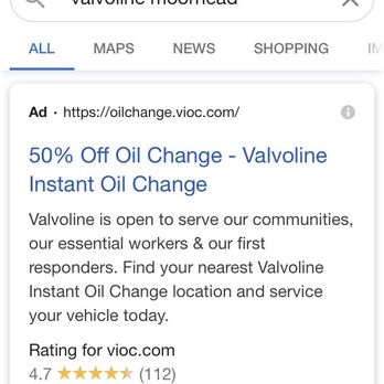 Valvoline Instant Oil Change - Non accepted Valvoline coupon - Oil Change Stations Near Me - Moorhead, Minnesota
