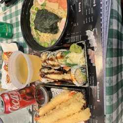 Qing Mu - Tempura Shrimp Ramen and Shrimp tempura roll