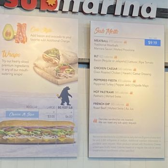 Submarina - Menu - Sandwiches Near Me - Menifee, California