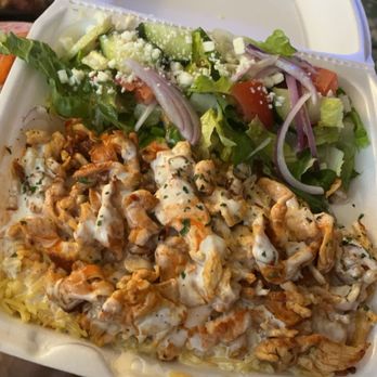 Oh My Gyro - chicken over rice with salad - Mediterranean Near Me - Greenville, North Carolina Oh My Gyro - chicken over rice with salad - Mediterranean Near Me - Greenville, North Carolina
