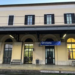 Stazione F.S. Orvieto - A small station in Umbria. Funicular from station to a minibus to the Duomo 1/20/24