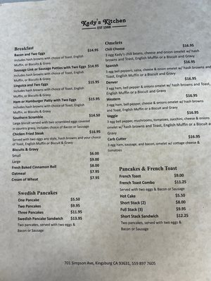 Menu photo 2 Kady's Country Kitchen Kingsburg, CA Menu photo 2 Kady's Country Kitchen Kingsburg, CA