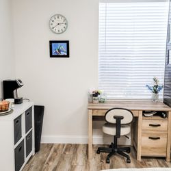 Yellow Rose Massage Therapy - Our massage room at Yellow Rose is a calm and welcoming space -- we even have a desk if you need to return a quick email!