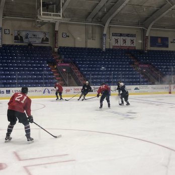 Cambria County War Memorial - The ice and the bleachers while the Johnstown Tomahawks are practicing - Stadiums & Arenas Near Me - Johnstown, Pennsylvania