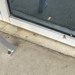 Prisma Health Baptist Parkridge Hospital - Spider webs and bird droppings around benches outside of building 100 at Parkridge Hospital