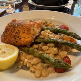 Encrusted salmon.