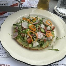 Black Cod Ceviche on tostada