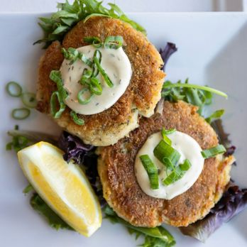 Wally's - House made, loaded with crab, Gluten Free and served with dairy free, house made dill sauce. - New American Near Me - Surf City, New Jersey