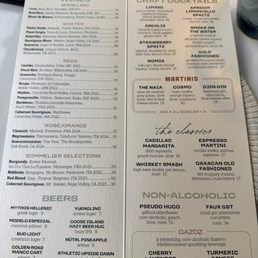 Drink menu