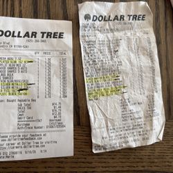 Dollar Tree - Highlighted items are the returns/ exchanges I made and as you can see I still got charged for the exchanges.