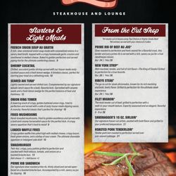 Sandbagger's Steakhouse And Lounge - Menu 1
