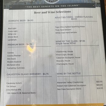 Marina Bar & Grill - Menu - American Near Me - Galveston, Texas