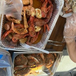 Hnina's Seafood - Family  Cajun Seafood  Combo w/ Blue Crabs.