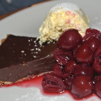 Evelyn's Cafe Bar - Chocolate tart, cherries and cream - Bars Near Me - Manchester, XGM Evelyn's Cafe Bar - Chocolate tart, cherries and cream - Bars Near Me - Manchester, XGM