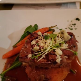Spotted Dog - Filet mignon over potato croquette with carrots - American Near Me - Springdale, Utah Spotted Dog - Filet mignon over potato croquette with carrots - American Near Me - Springdale, Utah