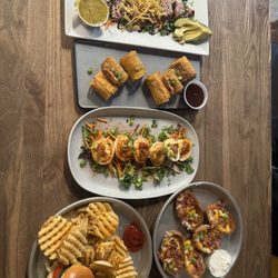 Bourbon & Barley - Tuna, duck rolls, deviled eggs, potato skins, and sliders
