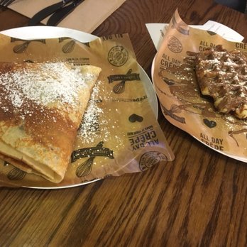 Crêpeaffaire Birmingham - Delicious Banalicious crepe and chocolate waffle! So delicious! :) - Creperies Near Me - Birmingham, XWM