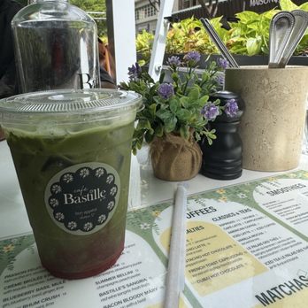Café Bastille Downtown Miami - STRAWBERRY FOAM MATCHA. - French Near Me - Miami, Florida