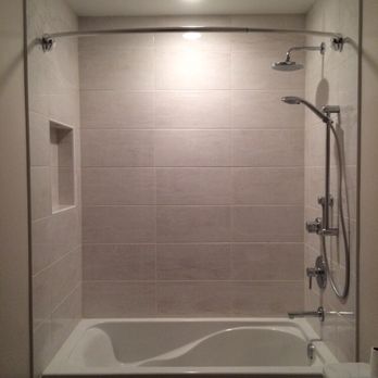 Frontier Homes - Modern shower with niche & Grohe shower system. - Electricians Near Me Frontier Homes - Modern shower with niche & Grohe shower system. - Electricians Near Me