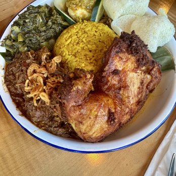 Rasa Rasa Kitchen - Padang Platter (beef rendang and turmeric fried chicken) - Asian Fusion Near Me - San Francisco, California