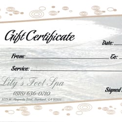 Lily's Foot Spa - Gift certificate available!