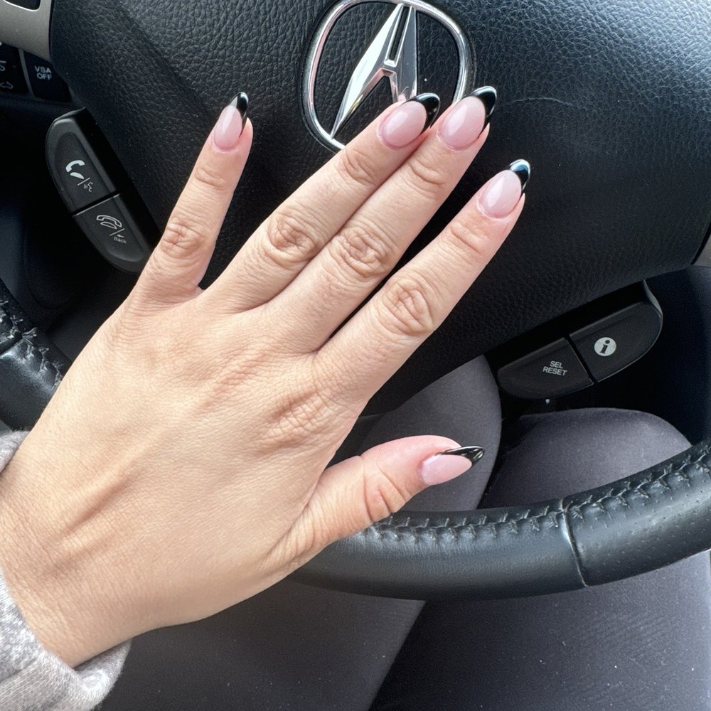 Modern Nail Spa - Black French tip - Nail Salons Near Me - Palatine, Illinois Modern Nail Spa - Black French tip - Nail Salons Near Me - Palatine, Illinois