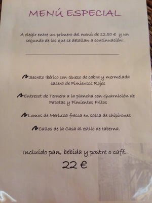 Menu photo 4 Casa Rubitos Santa María de la Alameda, M