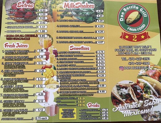 Menu photo 2 Don Burrito Grill Forest Park, GA