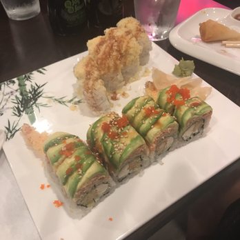 Saki Japanese kitchen  - King cobra in the front, crunch roll in the back - Sushi Bars Near Me - Naples, Florida