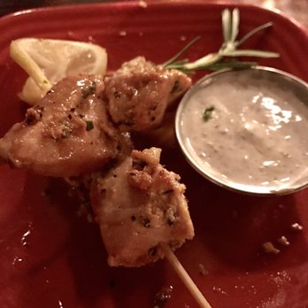 Santiago's Bodega - Chicken skewers with tasty dipping sauce. Yum! - Tapas Bars Near Me - Orlando, Florida