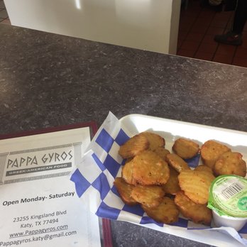 Pappa Gyros - Fried pickles - Greek Near Me - Katy, Texas Pappa Gyros - Fried pickles - Greek Near Me - Katy, Texas