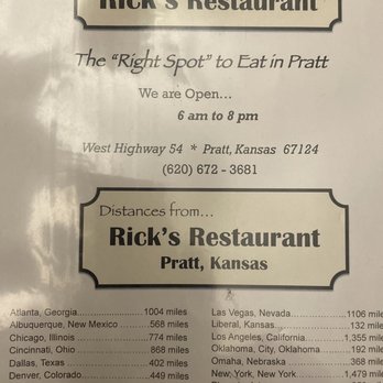 Rick's Restaurant - 12-20-19 - Coffee & Tea Near Me - Pratt, Kansas