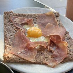 Breizh Café Lyon - Jam buckwheat crepe with cheese and egg