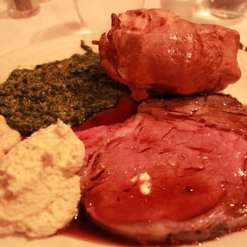 Summit House - cottage cut (around 8oz prime rib, yorkshire pudding, creamed spinach and corn) - Steakhouses Near Me - Fullerton, California