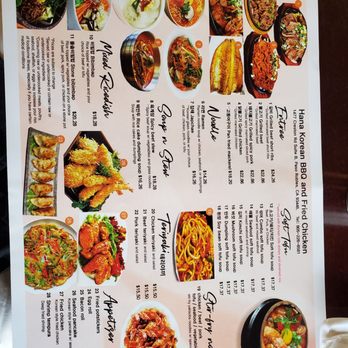 Hana Korean BBQ - Hana Korean BBQ and Fried Chicken's Menu, as of 5 May 2023. - Korean Near Me - Paso Robles, California
