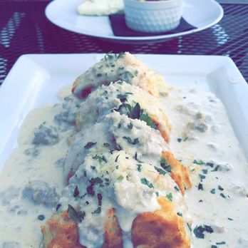 Louie's Wine Dive - Biscuits and gravy were so good and good coffee - New American Near Me - Des Moines, Iowa