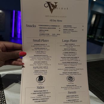 Velour - Menu - American Near Me - Dallas, Texas