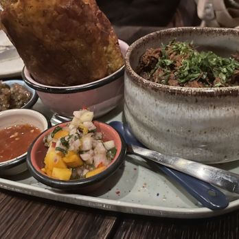 Parche - Patacones with shredded beef - Colombian Near Me - Oakland, California Parche - Patacones with shredded beef - Colombian Near Me - Oakland, California
