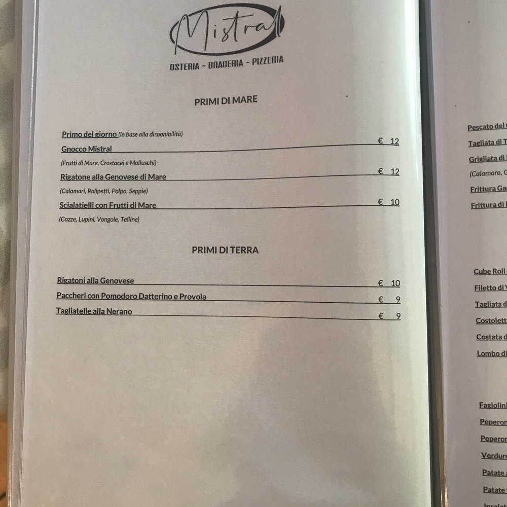 Mistral - Menu - Pizza Near Me - Bacoli, NA