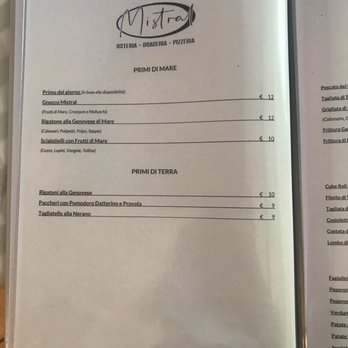 Mistral - Menu - Pizza Near Me - Bacoli, NA