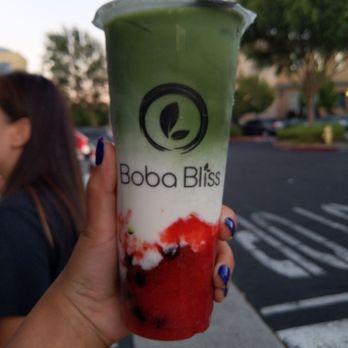 Boba Bliss - Strawberry matcha latte - Bubble Tea Near Me - Dublin, California