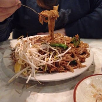 Bangkok Cafe - Pad Se'eew: so good she couldn't even wait for the picture to be taken! - Thai Near Me - Ferndale, Michigan