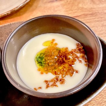 Itria - (Jan 2023) amuse bouche sunchoke soup - Italian Near Me - San Francisco, California Itria - (Jan 2023) amuse bouche sunchoke soup - Italian Near Me - San Francisco, California