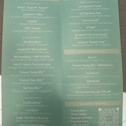 beyond AESTHETICS - Menu (the prices are all listed online if you scan that QR code)