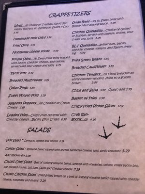 Menu photo 1 Crappie Hole Bar and Grill Hermitage, MO Menu photo 1 Crappie Hole Bar and Grill Hermitage, MO